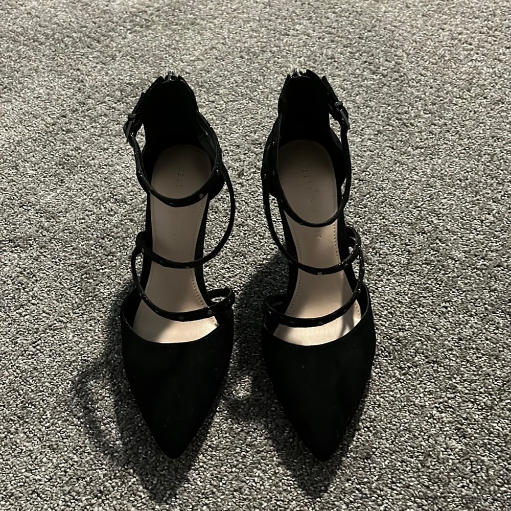 Black strappy heels